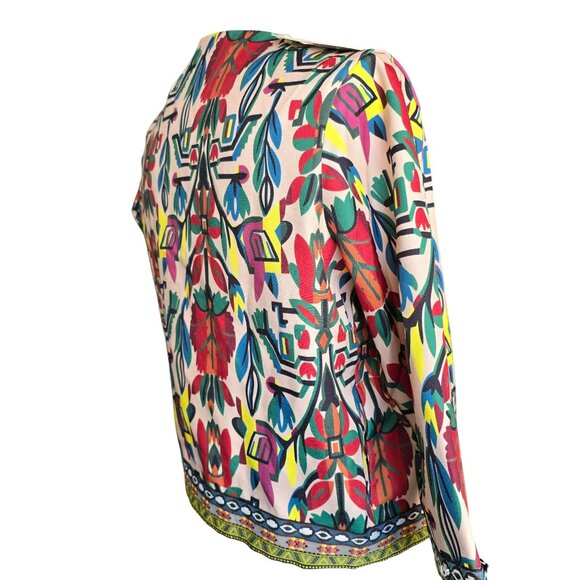 Colorful Buenos Ninos B&N Womens Cropped Jacket Bold Floral 3/4 Sleeves JJ4111 - Picture 5 of 7